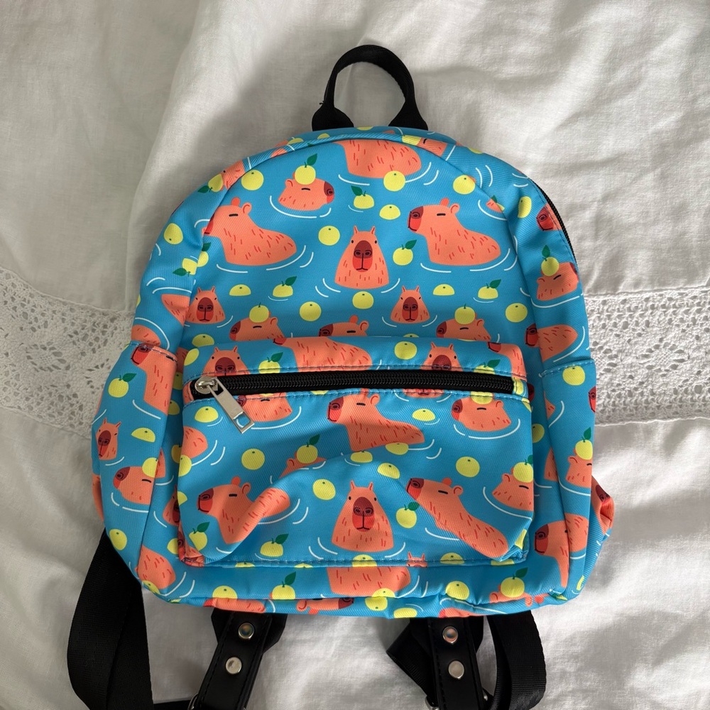 NEW San Diego Zoo Capybara Mini Backpack Teal Blue Capybara Kids Children